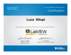 Diploma Certified LabVIEW Developer di Luca Nitpi